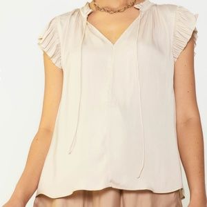 Current Air Margot Pleated Sleeve Blouse